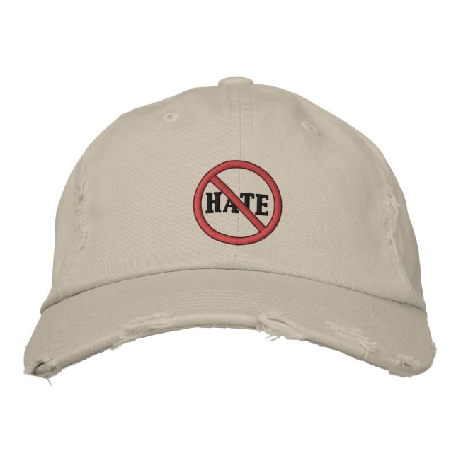 Kein Hasshut Bestickte Baseballkappe (Vorderseite)