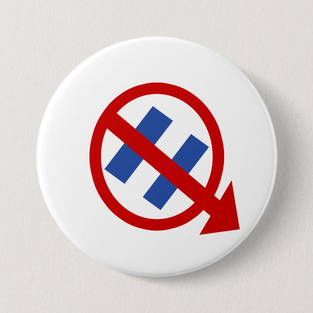 KEIN HILLARY-WAHL-SYMBOL BUTTON (Vorderseite)