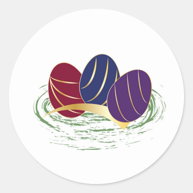 kein Hintergrund Ruby Sapphire Amethyst für Ostern Runder Aufkleber (Vorderseite)