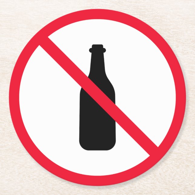 Kein Hinweis auf Alkohol Roter Kreislauf | Kundens Runder Pappuntersetzer (Vorderseite)