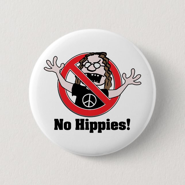 Kein Hippies! Button (Vorderseite)