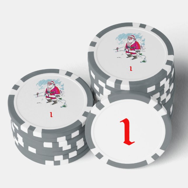 Kein Ho Ho Ho Grauer 1 gestreifter Poker-Chip Pokerchips (Stapel)