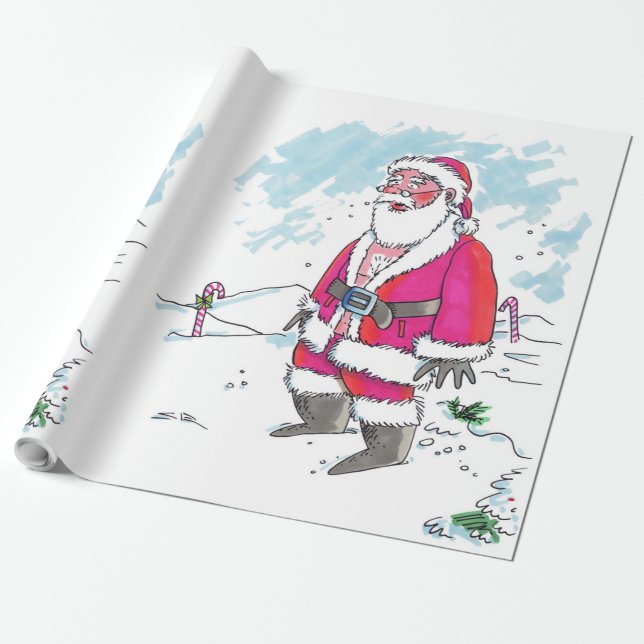 Kein Ho-Ho-Ho großes Papier mit Santa-Hochglanz-Um Geschenkpapier (Ungerollt)