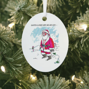 Kein Ho-Ho-Ho mit Text oval Metall-Ornament Ornament Aus Metall