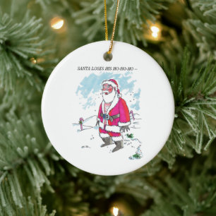 Kein Ho-Ho-Ho mit Text rund um keramisches Ornamen Keramik Ornament