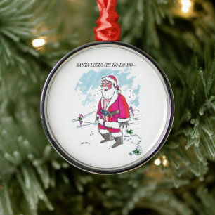 Kein Ho-Ho-Ho mit Text rund um Premium-Schmuck Ornament Aus Metall