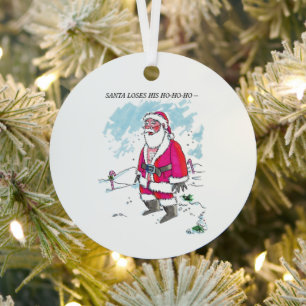 Kein Ho-Ho-Ho mit Text rundes Metall-Ornament Ornament Aus Metall