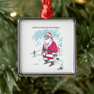 Kein Ho-Ho-Ho mit Textquadrat Premium-Schmuck Ornament Aus Metall