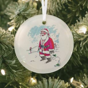 Kein Ho-Ho-Ho runder Glas-Schmuck Ornament Aus Glas