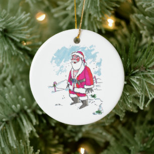Kein Ho-Ho-Ho runder keramischer Weihnachtsschmuck