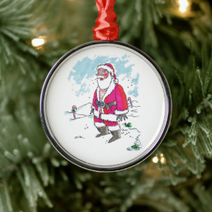 Kein Ho-Ho-Ho rundes Premium-Ornament Ornament Aus Metall