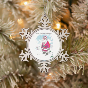 Kein Ho-Ho-Ho Weihnachtsschmuck aus Zinn mit Schne Schneeflocken Zinn-Ornament