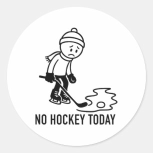 Kein Hockey Heute Lustig Für Einen Eis-Hockey-Spie Runder Aufkleber