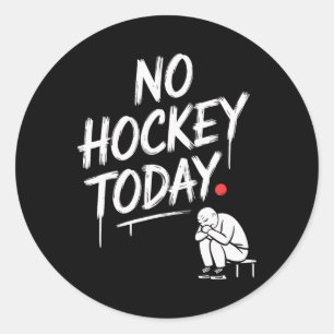 Kein Hockey heute Lustige Hockeyfans entspannen si Runder Aufkleber