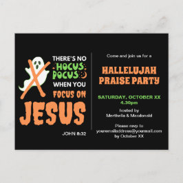 KEIN HOCUS POCUS Christliches Halloween Einladungspostkarte