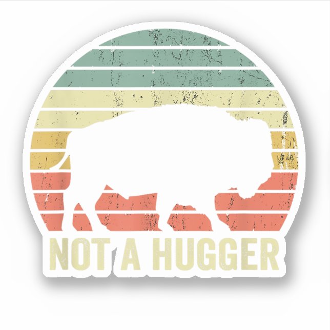 Kein Hugger Funny Yellowstone Buffalo Bison Intro Aufkleber (Vorderseite)