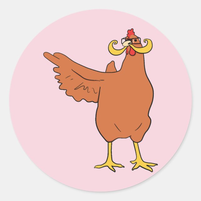 Kein Huhn hier Runder Aufkleber (Vorderseite)