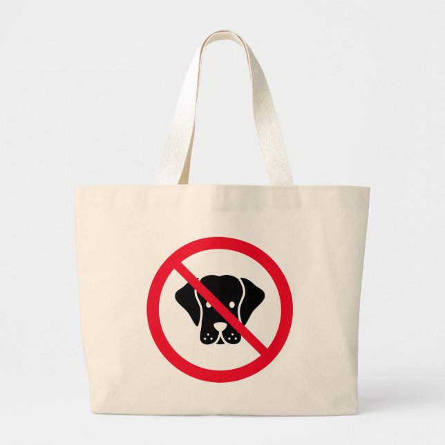 Kein Hund erlaubt rotes Circle Sign | Jumbo Tote B Stoffbeutel (Vorne)