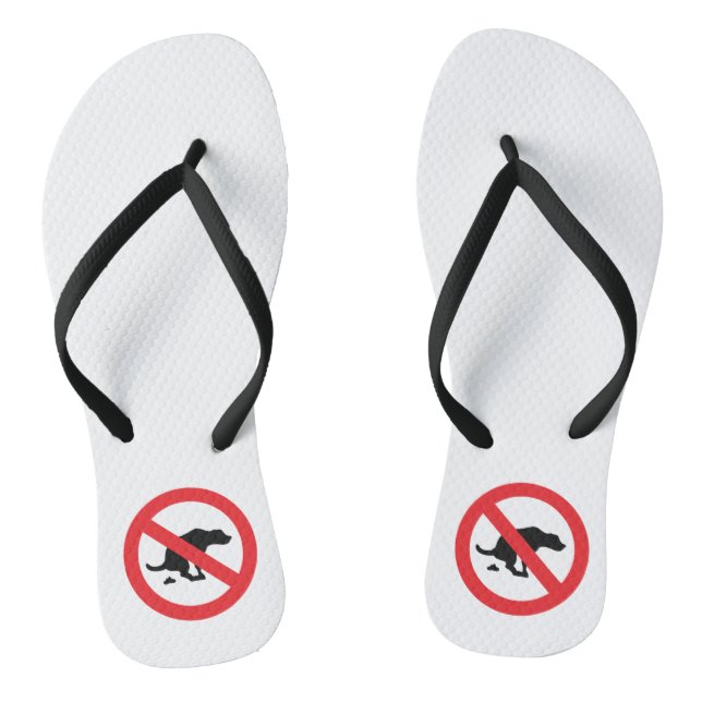 Kein Hund kacke lustiges sarkastisches Zeichen Flip Flops (Fußbett)