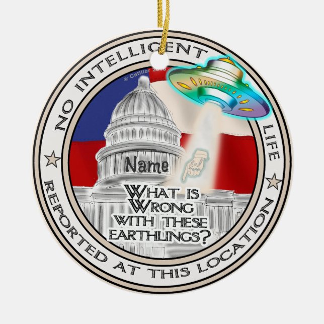 Kein intelligentes Leben Keramik Ornament (Vorne)