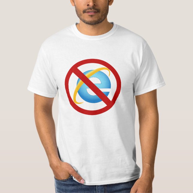 Kein Internet Explorer T - Shirt (fester Streik) (Vorderseite)