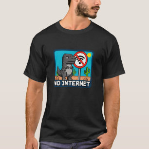 Kein Internet. Lustiger Dino T-Rex, Pixel Art, Com T-Shirt