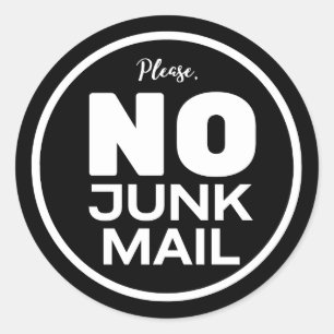 Kein Junk Mail-Aufkleber Runder Aufkleber