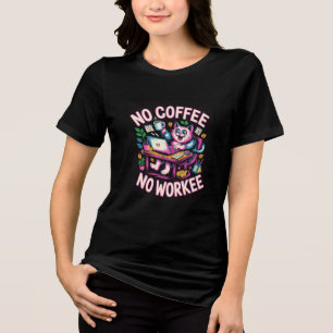 Kein Kaffee, keine Arbeit-Shirt - Lustiges Kaffeel Tri-Blend Shirt
