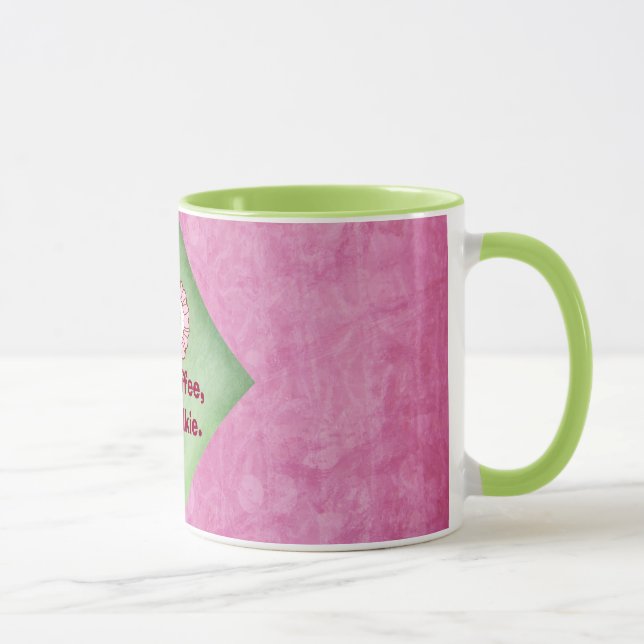 Kein Kaffee Keine Talkie in Rosa und Grün Tasse (Rechts)