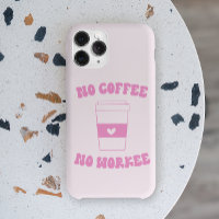 Kein Kaffee ohne Arbeit Funny Niedlich Pink Retro