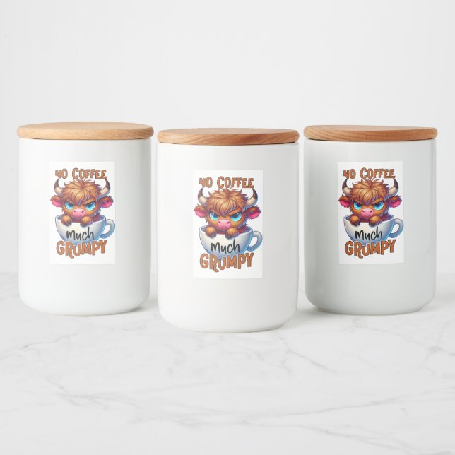 Kein Kaffee viel mürrisch  Lebensmitteletikett (Flaschen)