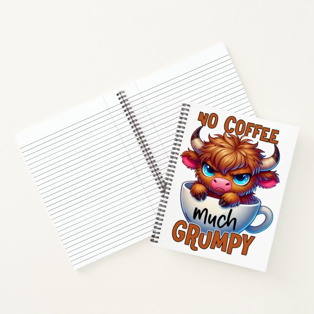 Kein Kaffee viel mürrisch  Notizbuch (Innenseite)