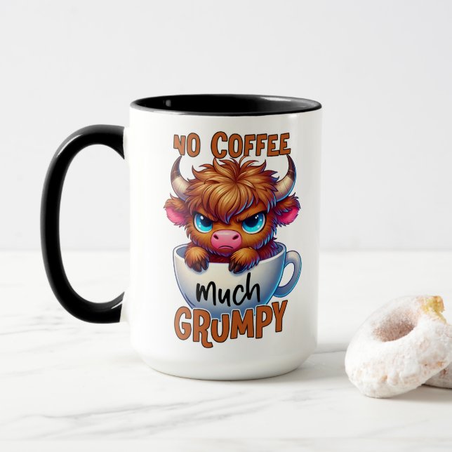 Kein Kaffee viel mürrisch  Tasse (Mit Donut)