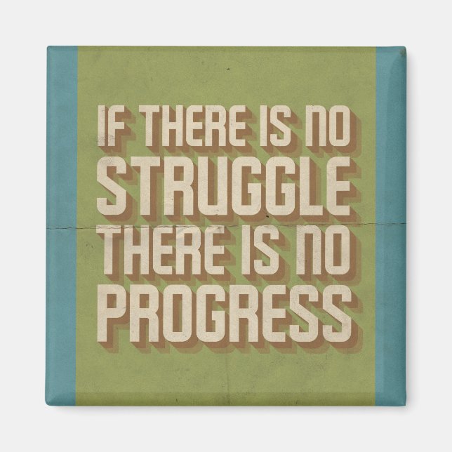 Kein Kampf Kein Progress Motivierend Magnet (Vorne)