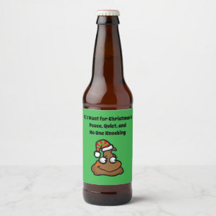 Kein Klopfen Lustiger Weihnachts-Toiletten-Humor Bierflaschenetikett