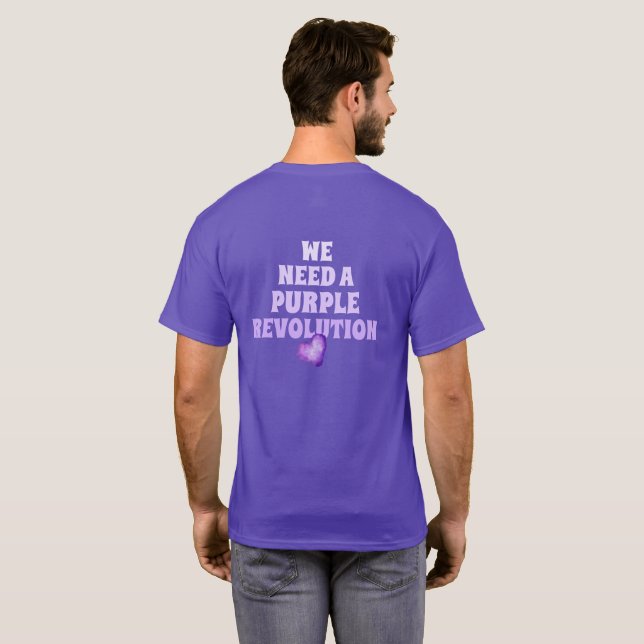 Kein König Lila Revolution Herren Basic T-Shirt (Schwarz voll)