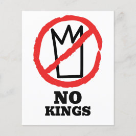 Kein König-Logo, Krone rotes Stopp-Schild-Design Flyer