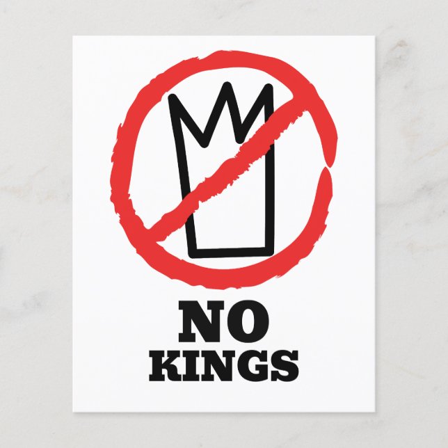 Kein König-Logo, Krone rotes Stopp-Schild-Design Flyer (Vorne)