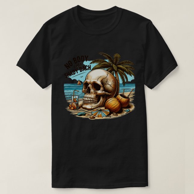 Kein Körper mag Shady Beach T-Shirt (Design vorne)