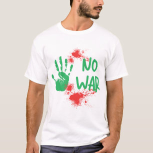 Kein Krieg Anti-Kriegs-Protest-Handabdruck-Design T-Shirt