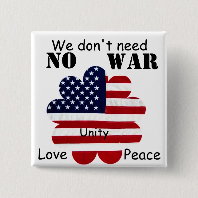 Kein Krieg!Einheit, Liebe, Frieden_ Button (Vorderseite)