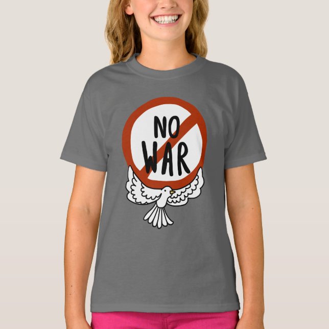Kein Krieg mit Taube T-Shirt (Vorderseite)