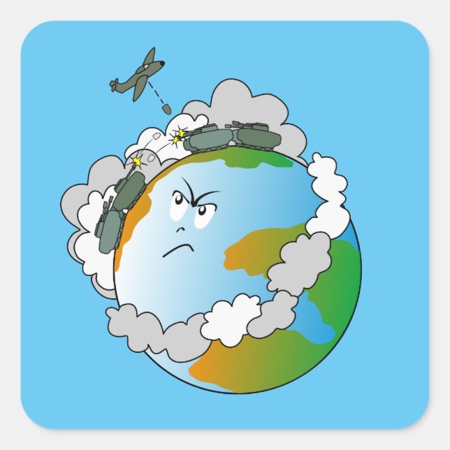 Kein Krieg! Quadratischer Aufkleber (Vorderseite)