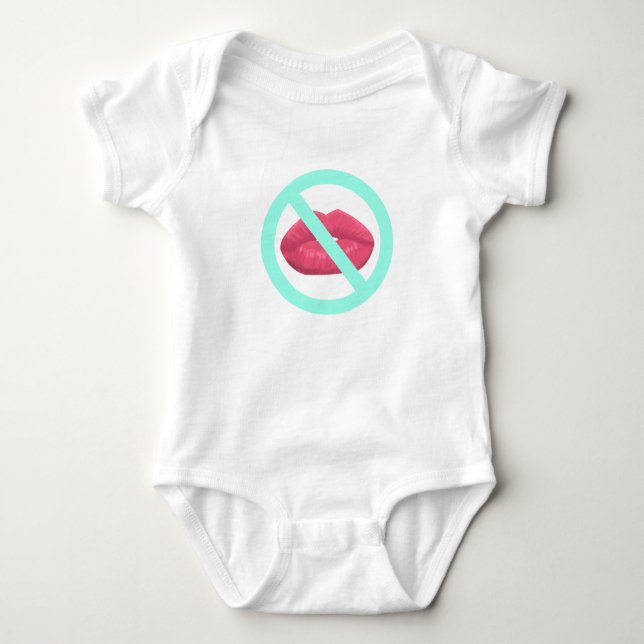 Kein Küssen Baby Sign Bodysuit Baby Strampler (Vorderseite)