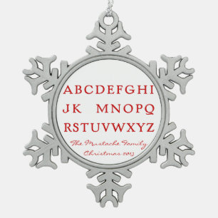 Kein L "Witz" (Weihnachten) Schneeflocken Zinn-Ornament