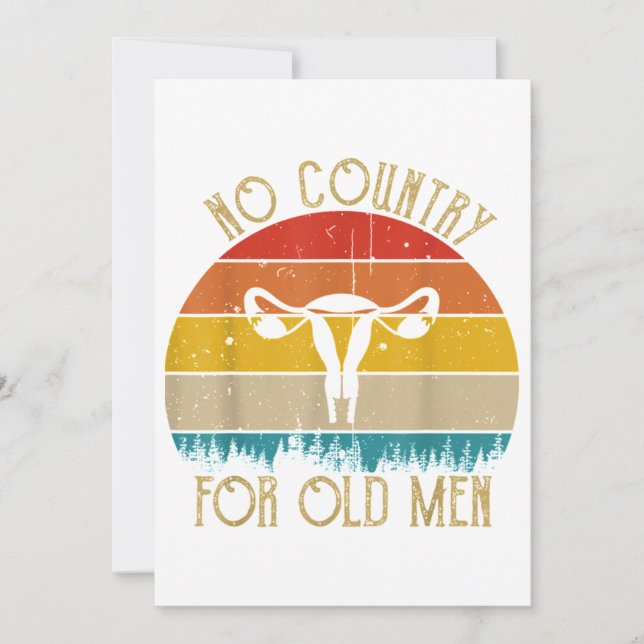 Kein Land für alte Männer Vintag wichtig Einladung (Vorderseite)