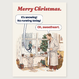 Kein Laufen heute Lustige Läufer Weihnachtskarte Feiertagskarte