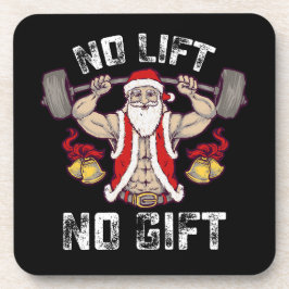 Kein Lift kein Geschenk Santa Gym Workout Fitness  Getränkeuntersetzer