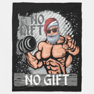 Kein Lift kein Geschenk Weihnachtsmann Gym Fleecedecke