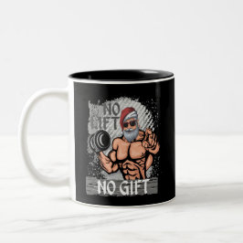 Kein Lift kein Geschenk Weihnachtsmann Gym Zweifarbige Tasse